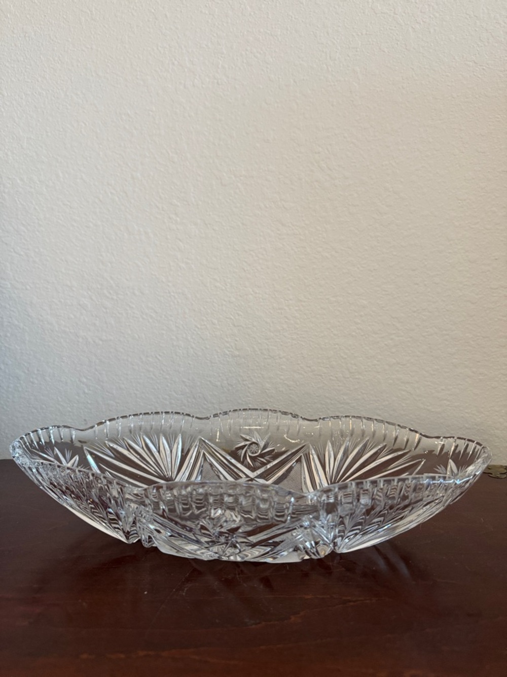 Vintage American Brilliant Cut Crystal Decorative Serving Bowl - Clear